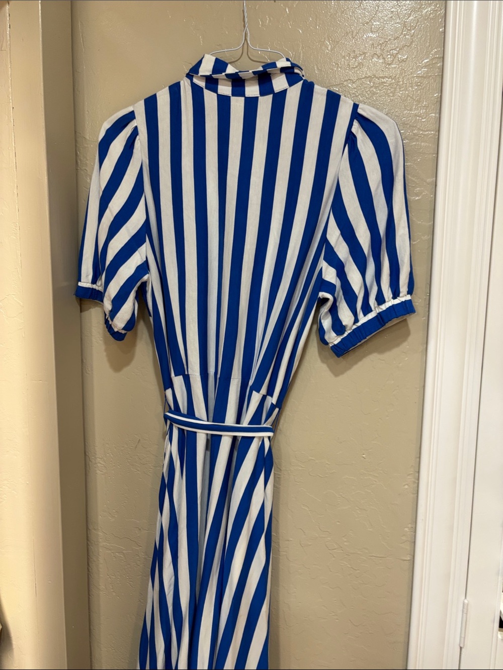 Boden Blue and White Striped Jersey Maxi Shirt Dress - Picture 4 of 5
